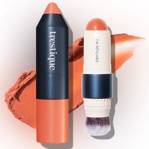 Trestique Blush Stick with Brush 2 in 1 Refillable in Shade Santa Marta Sunset